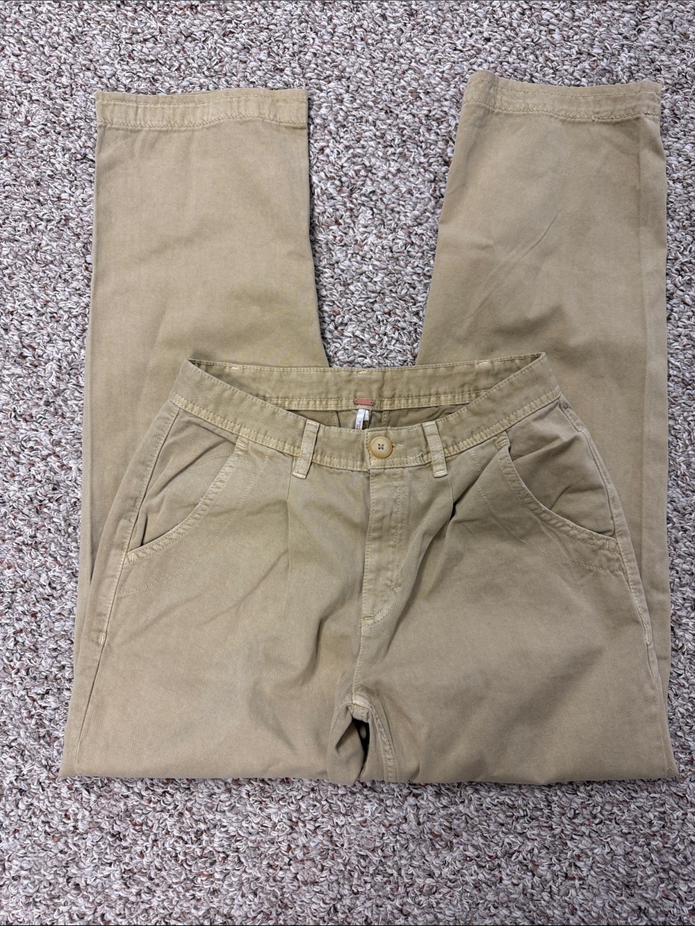 Free People Tan Chino Pants - Classic Straight Fit